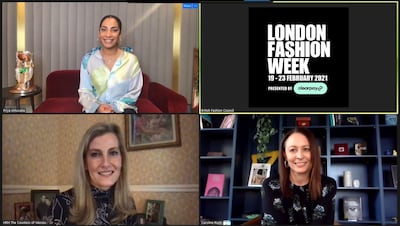 The award was presented during a virtual event by The Countess of Wessex, on behalf of the Queen. Courtesy The British Fashion Council