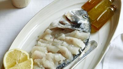 Sea bream carpaccio at Gaia