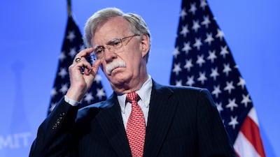 John Bolton at a 2018 Nato summit when he was President Donald Trump's national security adviser. AFP