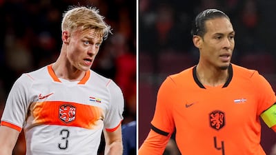 Jan Paul van Hecke and Virgil van Dijk (R) of The Netherlands. Photos: Getty Images