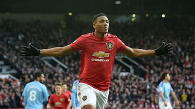 Anthony Martial celebrates. EPA
