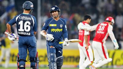 Quite the opposite to his Sri Lanka teammate and close friend, Kumar Sangakkara, centre, had a good tournament from a team perspective but flopped with the bat. Hyderabad have made it to the play-offs but the left-hander was way below par. Mahesh Kumar A ???