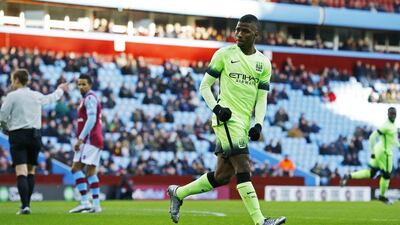 Kelechi Iheanacho of Manchester City celebrates scoring the opener on Saturday against Aston Villa in the FA Cup. Darren Staples / Reuters / January 30, 2016