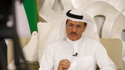 Sultan Al Mansouri, Minister of Economy, takes part in a government meeting with Sheikh Mohamed bin Zayed.