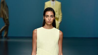 Nora Attal walks the runway at the Boss show during the Milan Fashion Week on September 22, 2019. Photo: Getty Images