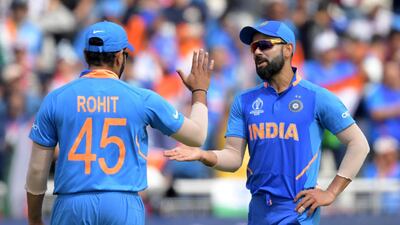 India's captain Virat Kohli and Rohit Sharma during the 2019 Cricket World Cup. AFP