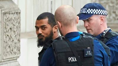 Khalid Ali was arrested in Whitehall carrying three knives/AFP