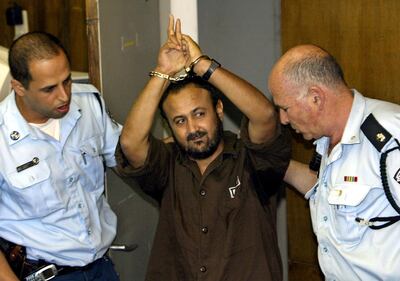 Marwan Barghouti when he was sentenced to jail in 2004. Reuters