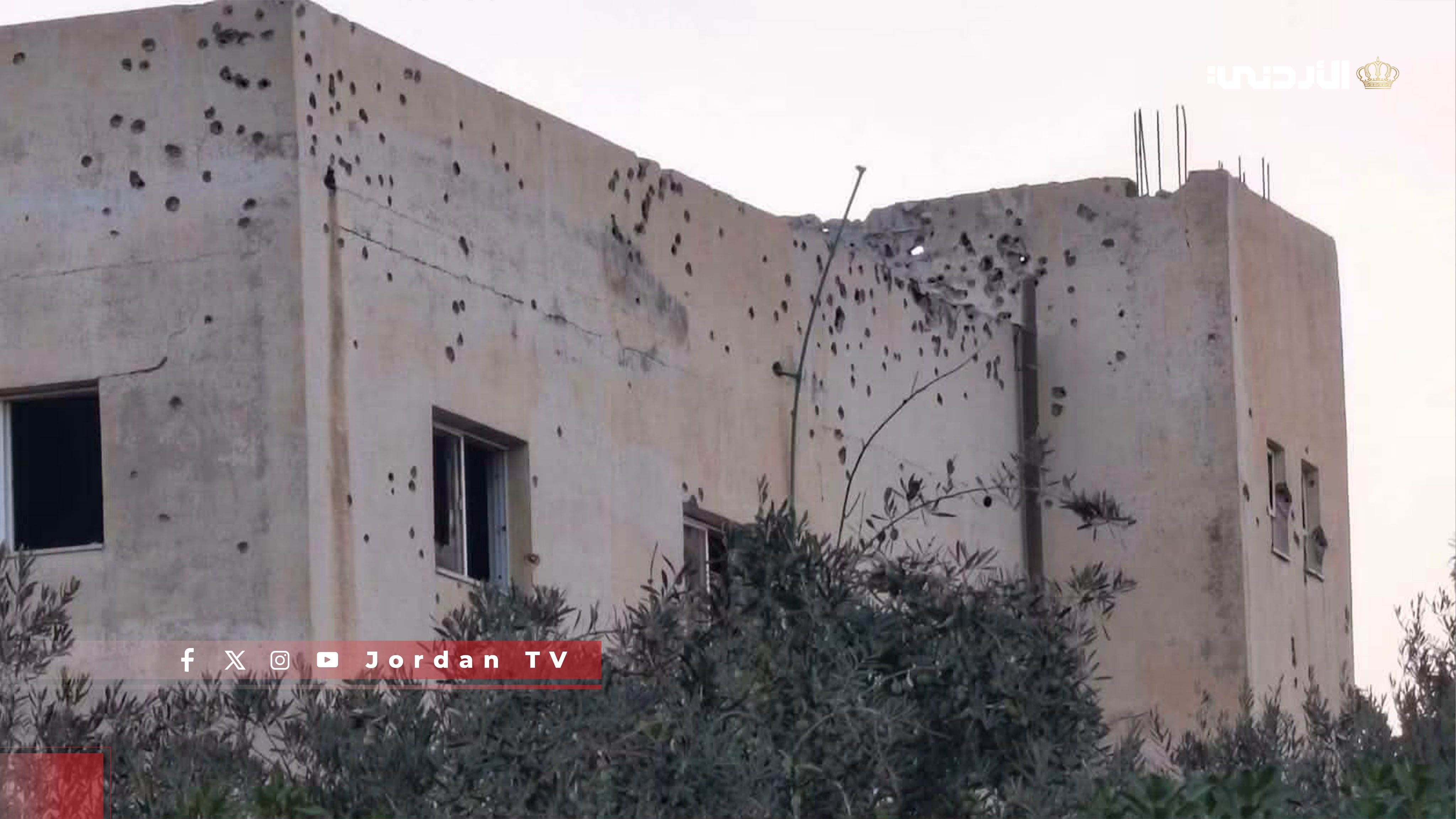 The suspects were detained after an exchange of fire with security forces at an abandoned home in Hamoud village. Photo: Jordan TV