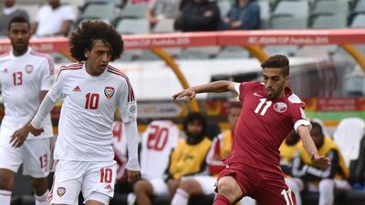 Omar Abdulrahman, left, and his UAE teammates will take on Japan in their quarter-final on Friday. Mark Graham/AFP