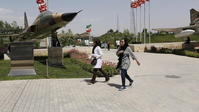 Fighter jet from Iran-Iraq war on display at the Holy Defence Museum in Tehran. Atta Kenare / AFP