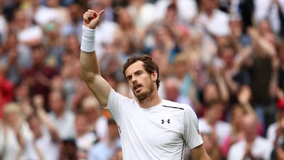 LONDON, ENGLAND - JUNE 28: Andy Murray of Great Britain celebrates victory during the Men's Singles first round match against Liam Broady of Great Britain on day two of the Wimbledon Lawn Tennis Championships at the All England Lawn Tennis and Croquet Club on June 28, 2016 in London, England. (Photo by Clive Brunskill/Getty Images)