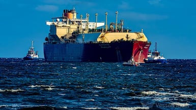 Al Kharaitiyat left Ras Laffan in Qatar last week and is bound for Port Qasim in Pakistan. Photo: VesselFinder.com