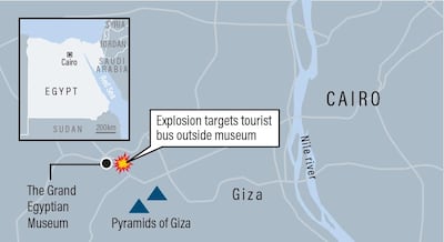 The location of the blast near Giza in Egypt.