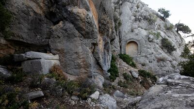 On the road from Hadrian's Gate are rock-cut tombs and sarcophagi. Charlotte Mayhew / The National