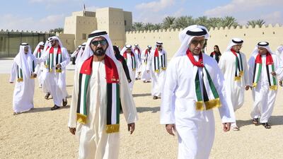 Sheikh Mohammed bin Rashid, Vice President and Prime Minister and Ruler of Dubai, led the UAE Cabinet in prayer at Qasr Al Muwaiji in Al Ain on Sunday. Sheikh Saif bin Zayed, Deputy Prime Minister and Minister of Interior, and other ministers attended. Wam
