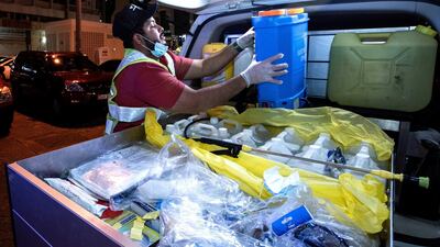 The crew is 100 per cent mobile and carries all the equipment they need to test thousands of people each night.