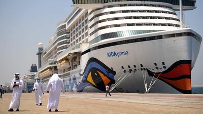 AIDA Prima, the flagship of AIDA Cruises, docks at Port Rashid in Dubai. AFP