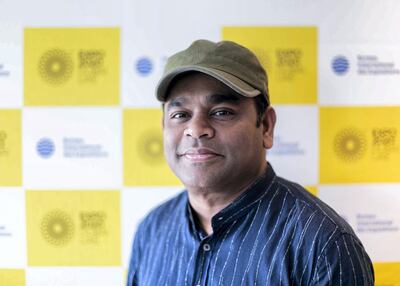 Grammy-winning musician AR Rahman assembled exceptional talent from the Middle East to perform in an all-female orchestra at Expo 2020 Dubai. Reem Mohammed / The National