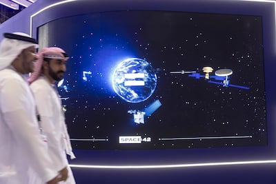 The Space42 pavilion at the Idex fair in Abu Dhabi. Antonie Robertson / The National