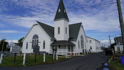 Swain Memorial United Methodist Church, one of two churches on the island. Religion plays a major role in people's lives here.