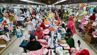 Workers sewing at a clothing factory in Savar, on the outskirts of Dhaka, Bangladesh. AFP