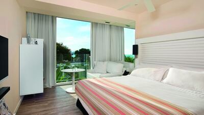 One of the 205 rooms at the ME Ibiza. Courtesy Melia Hotels & Resorts