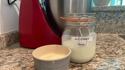 The finished product, butter and buttermilk. Farah Andrews / The National