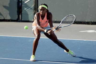Cori Gauff on her way to a 4-6, 6-4, 6-1 win against Ons Jabeur at the Top Seed Open. Getty