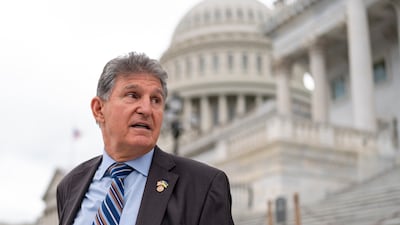 Joe Manchin, Democratic US Senator, departs as the Senate breaks for the Memorial Day recess, at the Capitol in Washington. AP