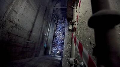 The lift shaft where two carpenters fell to their deaths and another was injured.