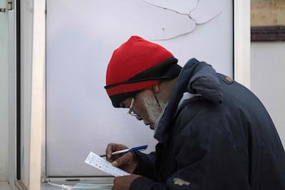 A voter at a polling station in Giza, the twin city of Cairo. AFP