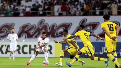 Sharjah, United Arab Emirates - Reporter: John McAuley: Caio of Sharjah Al Taawoun defence. Sharjah v Al Taawoun, Asian Champions League. Tuesday, February 11th, 2020. Sharjah Stadium, Sharjah. Chris Whiteoak / The National