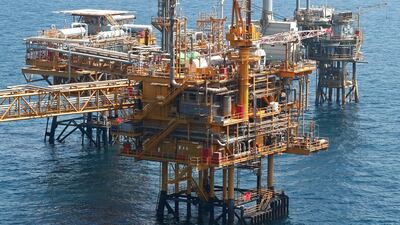 Oil and gas platforms in the Arabian Gulf have been harassed by Iranian vessels. Jeff Topping / The National