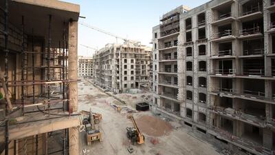 Aldar is in the middle of external block work on its Ansam apartments on Yas Island. Courtesy Aldar Properties