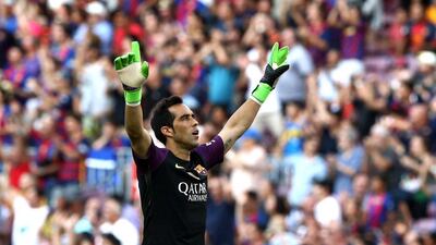 New Manchester City keeper Claudio Bravo, shown last week while still with Barcelona. Toni Albir / EPA / August 20, 2016