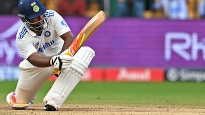 India's Sarfaraz Khan scored an unbeaten 70 in Bengaluru. AFP