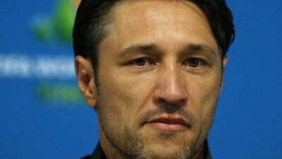 Croatian national football team coach Niko Kovac shown at a press conference at Arena Corinthians on Wednesday ahead of his side's Thursday World Cup opener with Brazil. Sebastiao Moreira / EPA / June 11, 2014