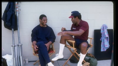 Simpson on a film set in Los Angeles in 1986. Allsport / Getty Images