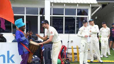 Mark Wood of England keeps himself entertained before the start of Day 4. Getty
