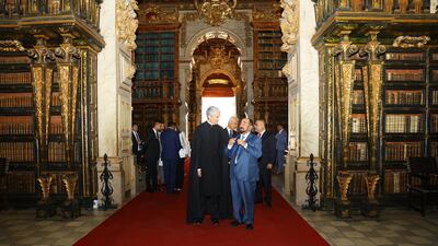 The University of Coimbra in Portugal honoured Sheikh Dr Sultan bin Muhammad Al Qasimi, Ruler of Sharjah. Courtesy NNC