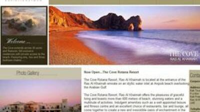 A screen grab from the now replaced website for The Cove Rotana Resort in Ras al Khaimah