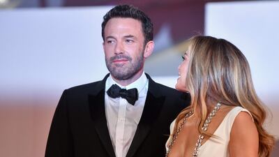Lopez only has eyes for Affleck on the red carpet of last year's Venice Film Festival. AFP
