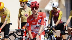 Tadej Pogacar was leading the general classification by nearly four minutes before crashing out of La Vuelta. EPA