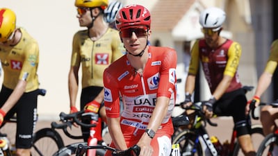 Tadej Pogacar was leading the general classification by nearly four minutes before crashing out of La Vuelta. EPA