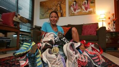 Victoria Leckie has started a campaign to collect quality used training shoes for labourers.