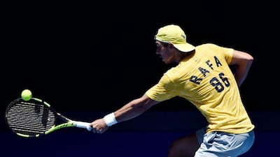 Rafael Nadal shown at a practice session on Saturday during a practice session ahead of the 2016 Australian Open. Julian Smith / EPA / January 16, 2016