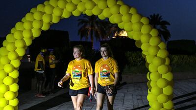 The finish line at the Darkness into Light walk at Emirates Palace.