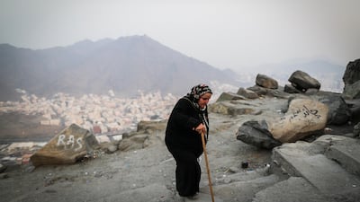 A Muslim worshipper climbs to the top of Mount Al-Noor where the Prophet Mohammed received the first words of the Quran in Mecca, Saudi Arabia. Mast Irham / EPA