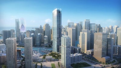 Bloom Properties has announced the beginning of construction of its Stella Maris project in Dubai Marina. Above, a rendering of the project. Courtesy Bloom